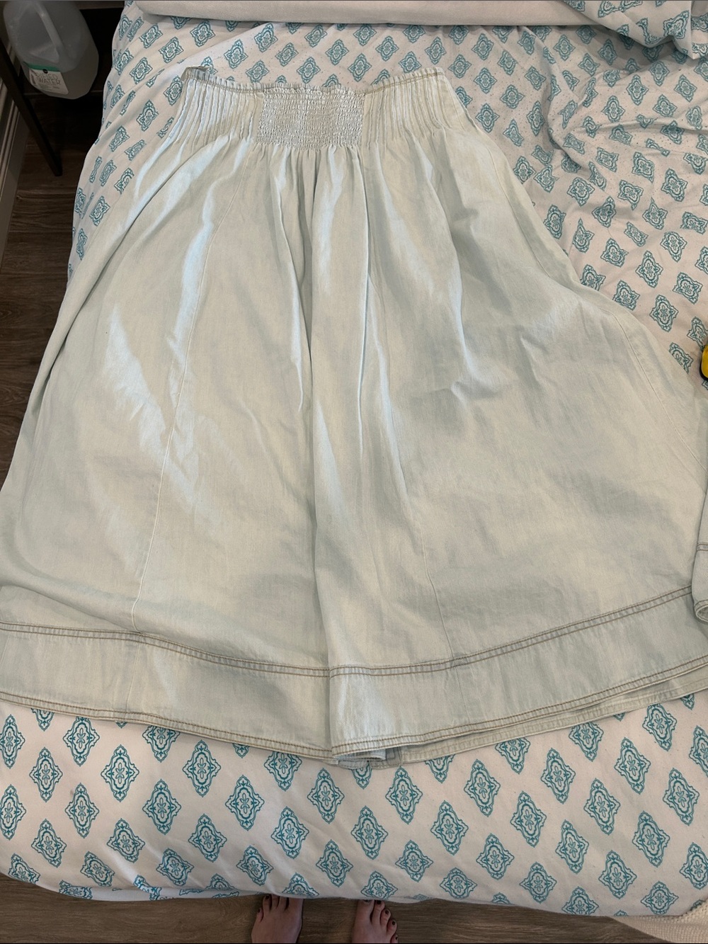 Pilcro Light Blue Pintuck Basque-waist Maxi Skirt NWT - Picture 10 of 15